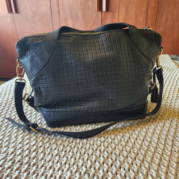 BCBG Max Azria Black Leather Purse - Picture 5 of 6